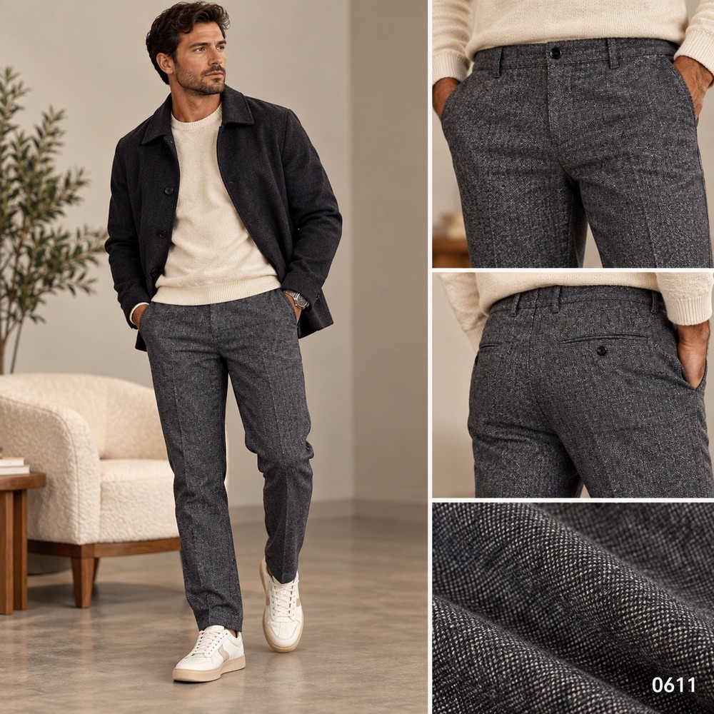 Gap Slim Fit Textured Chinos Mens 36x32 Gray Cotton Tapered Dress Pants 0611